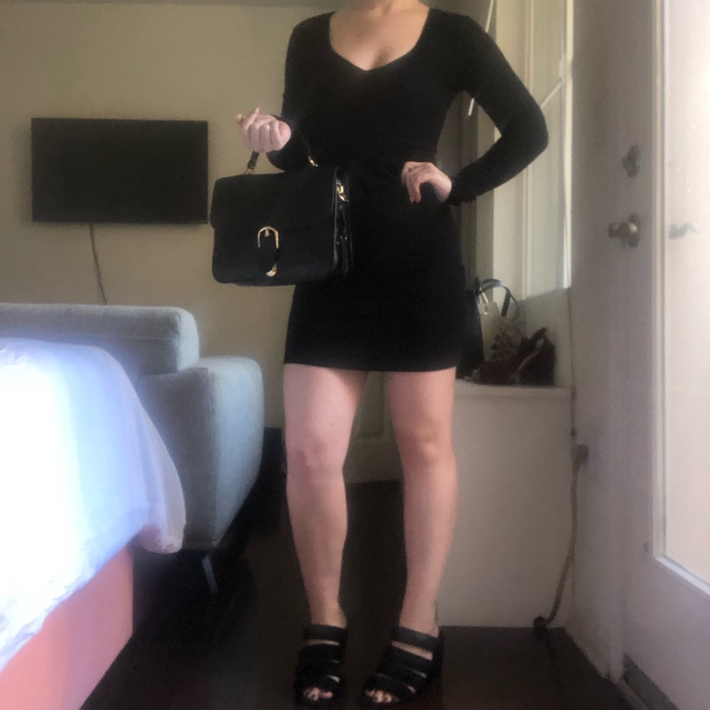 Forever 21 Black Long Sleeve Minidress